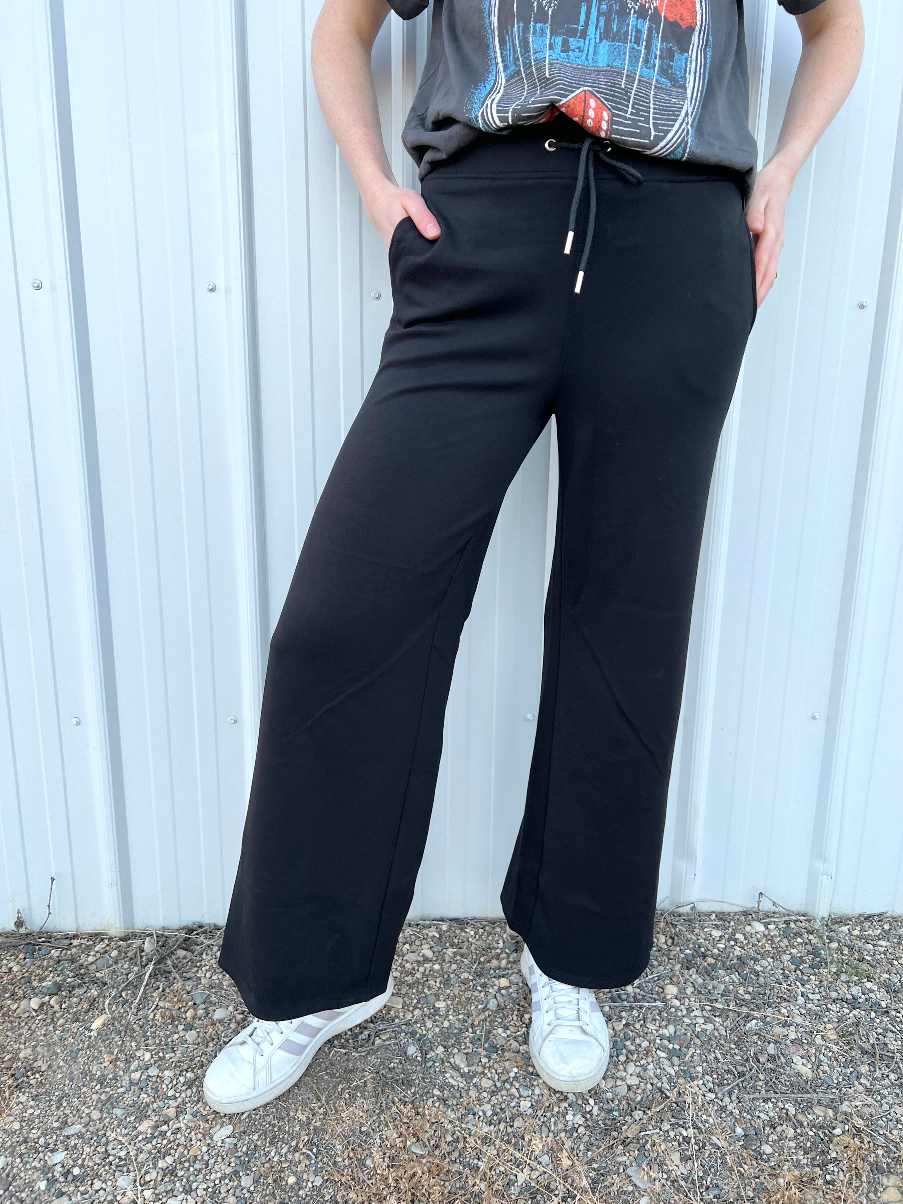 RD Style Erika Scuba Drawstring Pants - Black