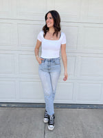 Load image into Gallery viewer, RD Style Stacy Short Sleeve Ribbed Bodysuit - White
