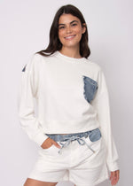 Load image into Gallery viewer, RD Style Lucie French Terry &amp; Denim Pullover

