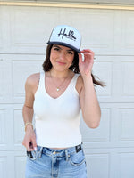 Load image into Gallery viewer, Sadie &amp; Sage Maddie Ribbed Vneck Tank - White
