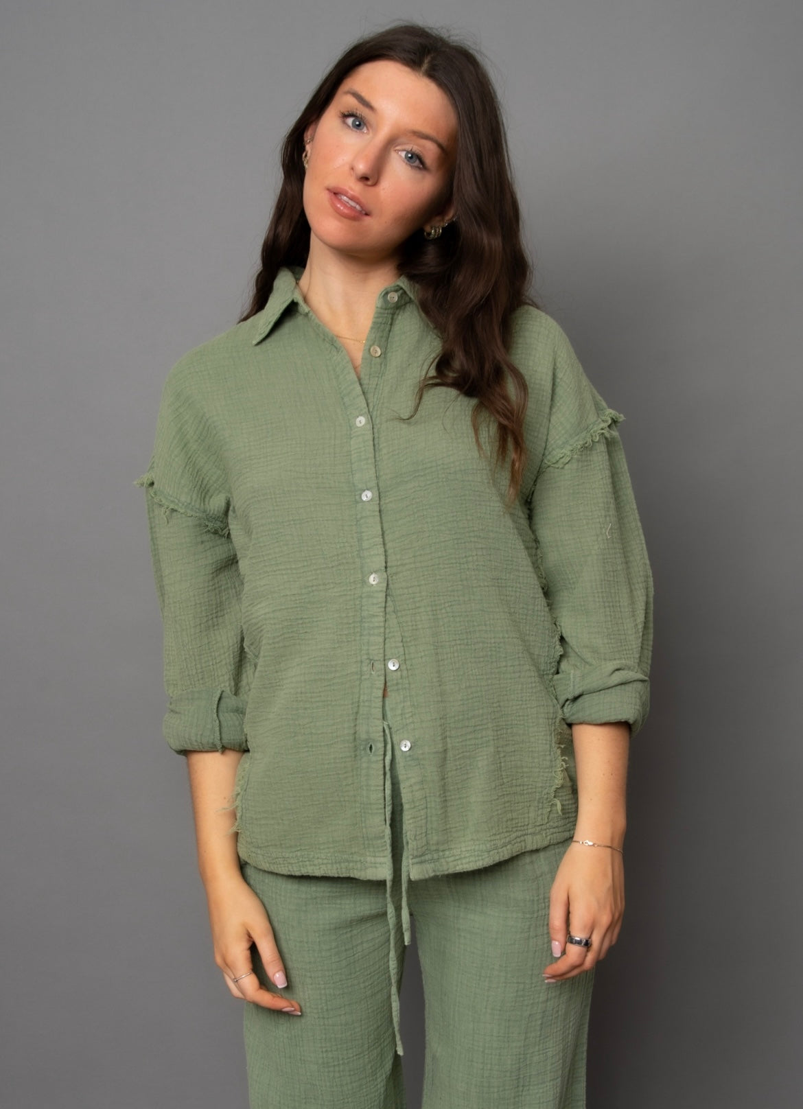 RD Style Faramir Gauze Button Front Shirt