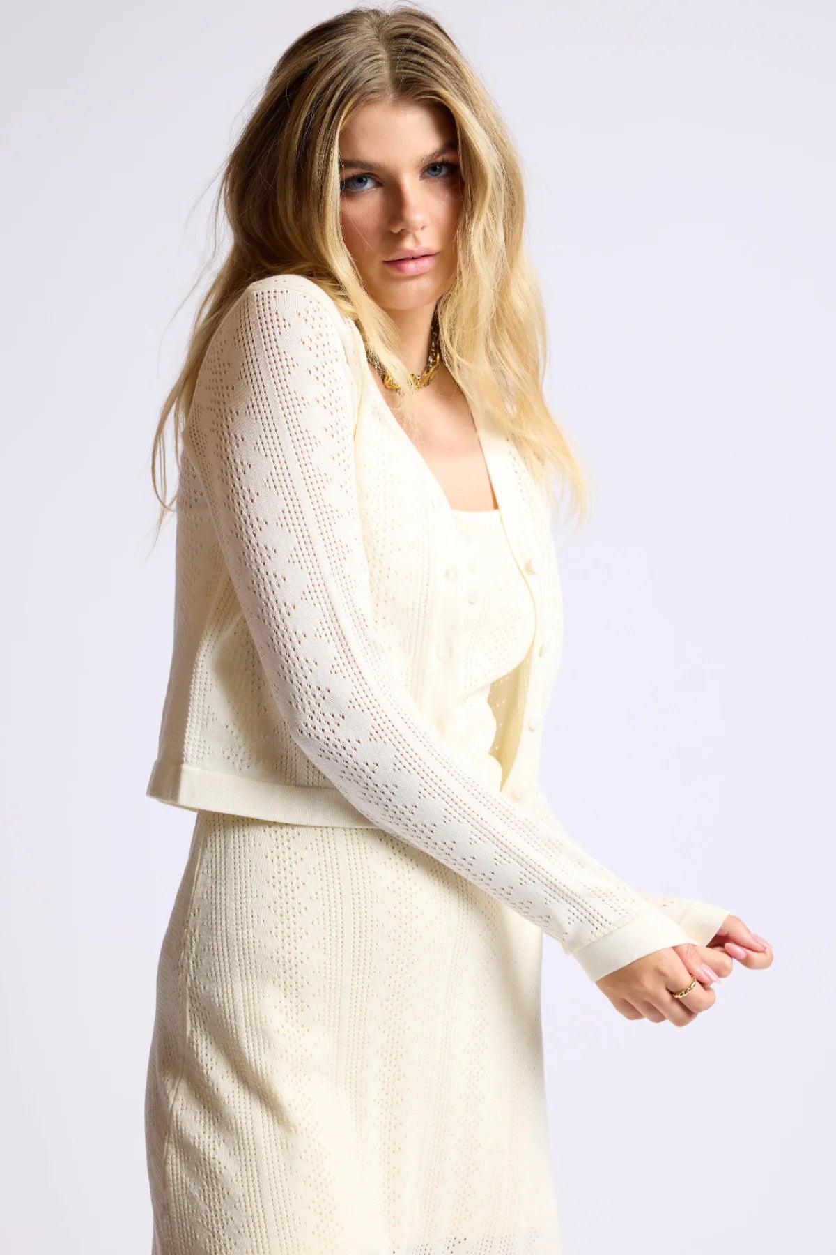 Sage the Label Wild Honey Cropped Cardi - Cream