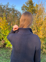 Load image into Gallery viewer, RD Style Lakshmi Long Sleeve Mockneck Cardigan - Dark Storm
