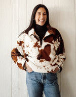 Load image into Gallery viewer, Brunette the Label Cowhide 1/2 Zip Sweater
