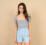 Load image into Gallery viewer, RD Style Stacy Short Sleeve Bodysuit - TItanium

