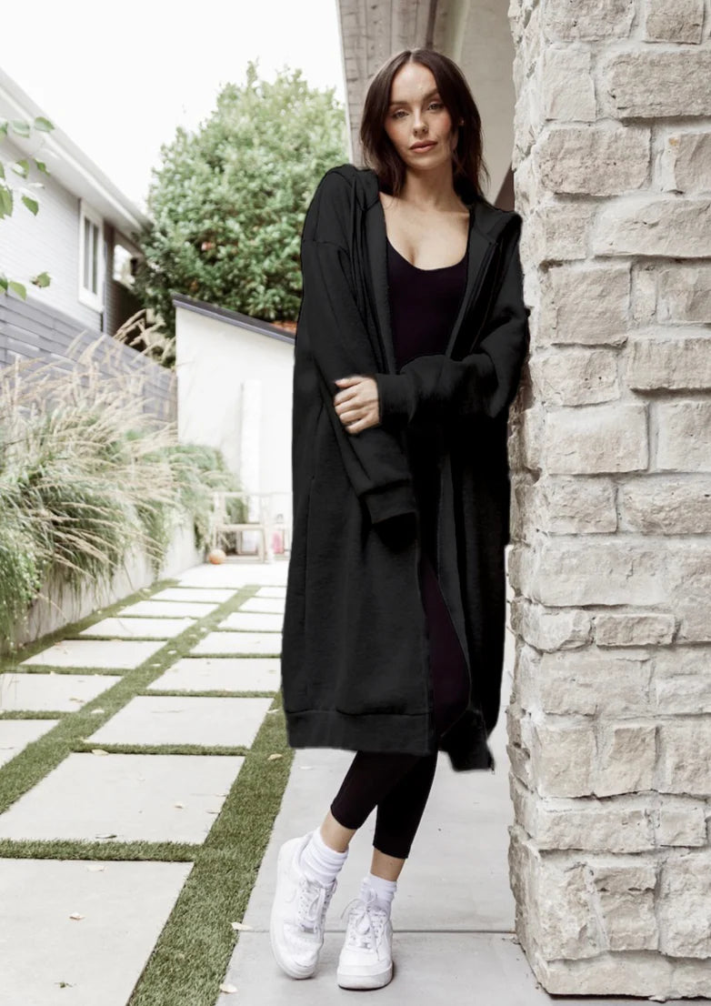 Priv Mila Maxi Zip Sweater - Black