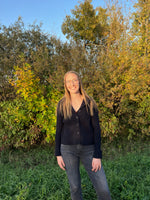 Load image into Gallery viewer, RD Style Lakshmi Long Sleeve Mockneck Cardigan - Dark Storm
