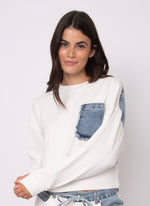 Load image into Gallery viewer, RD Style Lucie French Terry &amp; Denim Pullover

