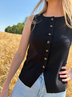 Load image into Gallery viewer, Sadie &amp; Sage Margaux Sweater Waistcoat - Black

