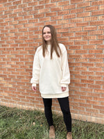 Load image into Gallery viewer, Sadie &amp; Sage Chilly Nights Crewneck Tunic Dress - Ivory
