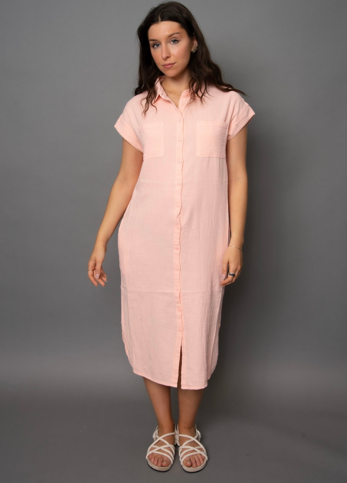 RD Style Aira Gauze Shirt Dress