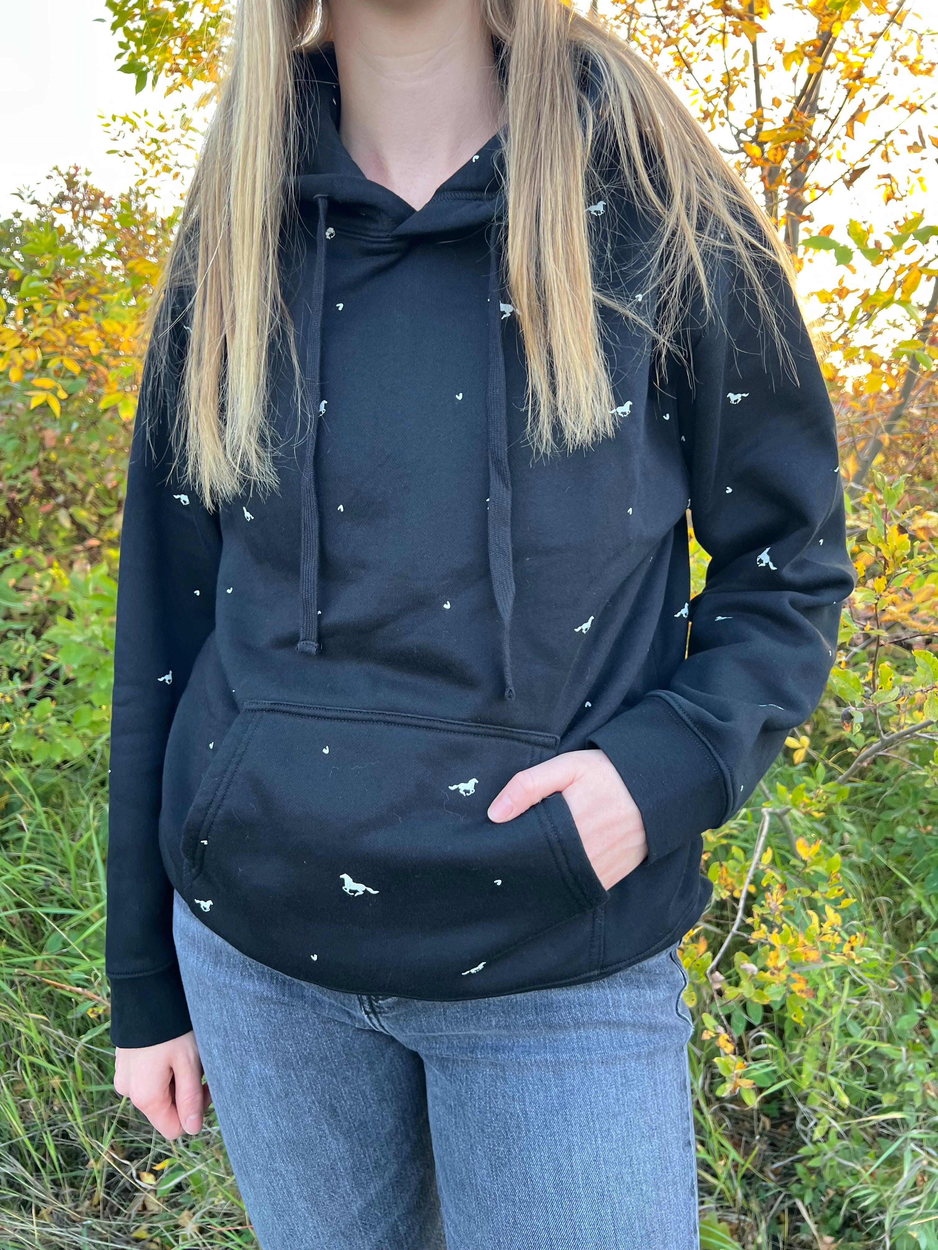 Brunette the Label All Over Horse Core Hoodie - Black