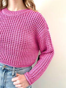 RD Style Darla Crochet Crewneck - Rose