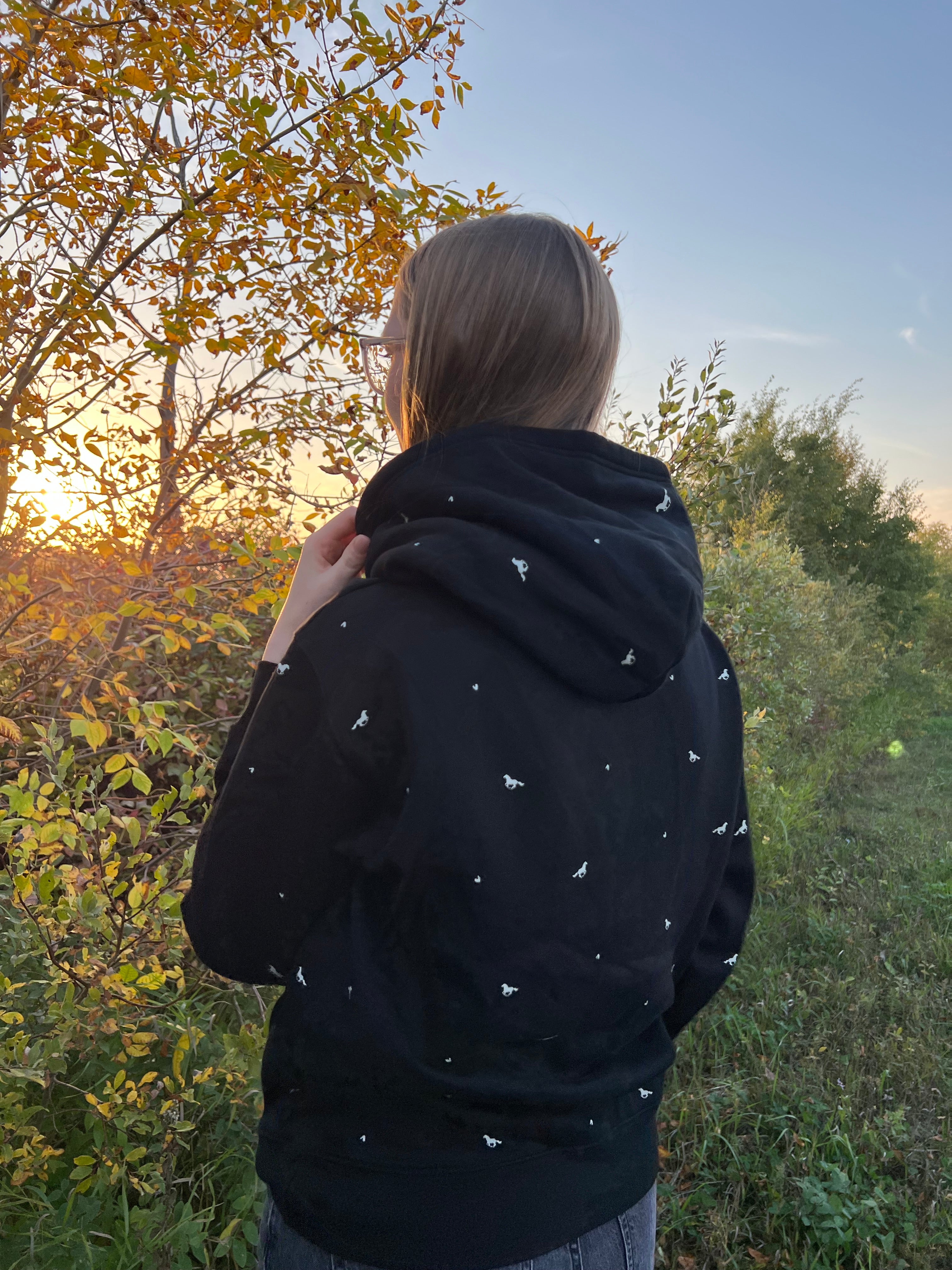 Brunette the Label All Over Horse Core Hoodie - Black