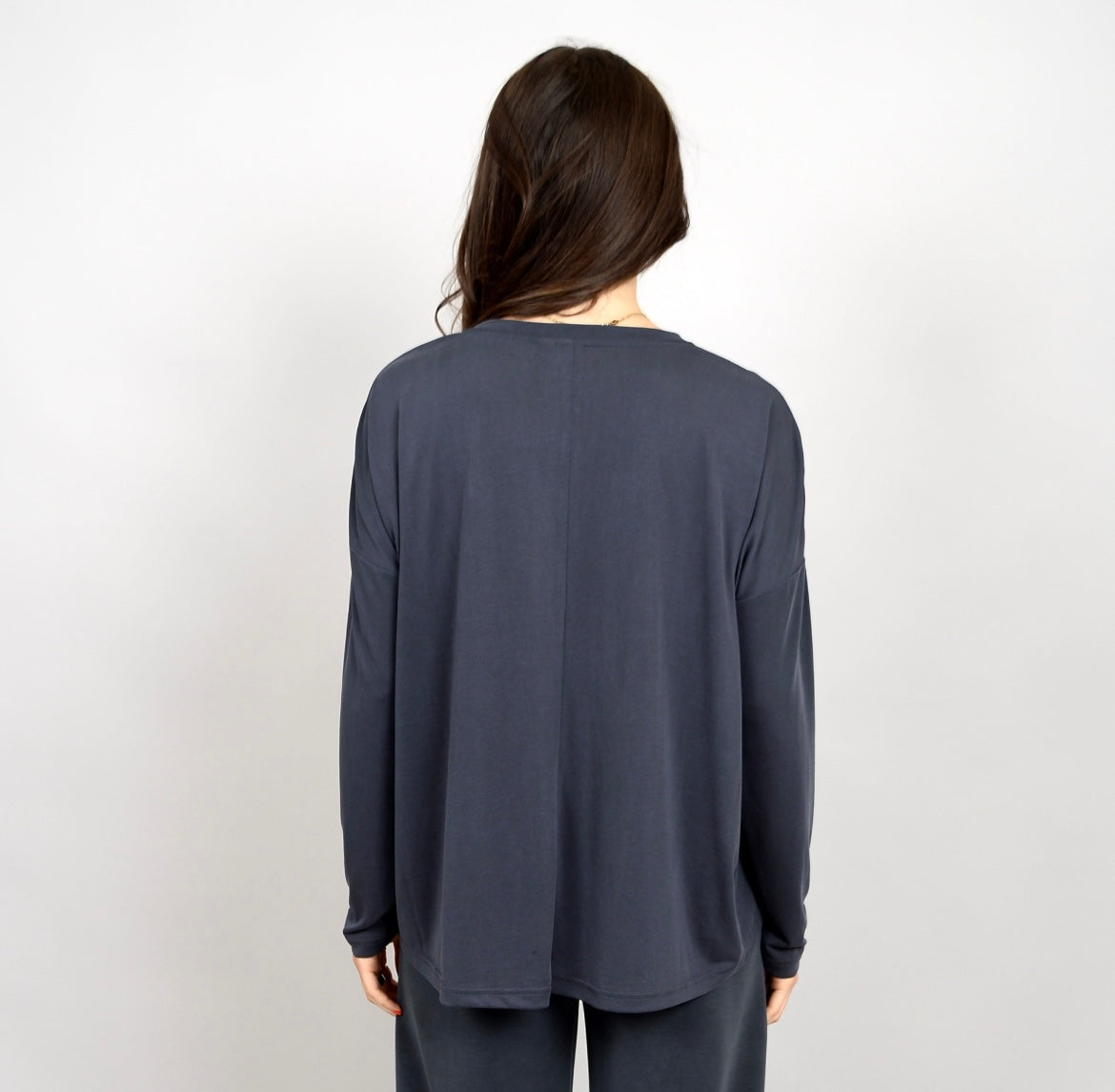 RD Style Leila Modal Crewneck Top - Washed Black