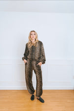 Load image into Gallery viewer, Brunette the Label Leopard Bubble Zip Up Hoodie
