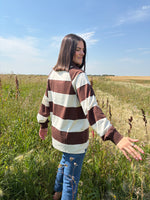 Load image into Gallery viewer, Brunette the Label Classic Rugby Polo - Cream &amp; Espresso

