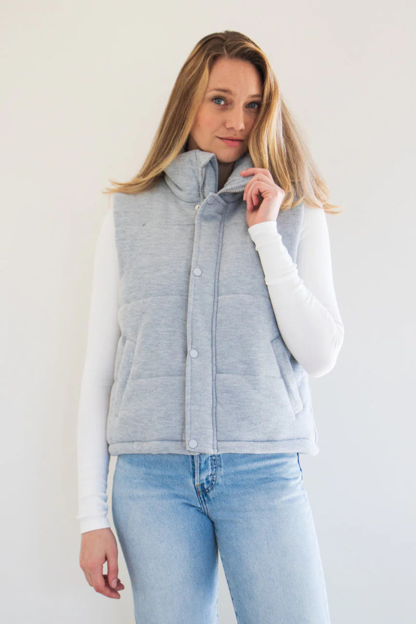 Priv Cora Puffer Vest - Grey