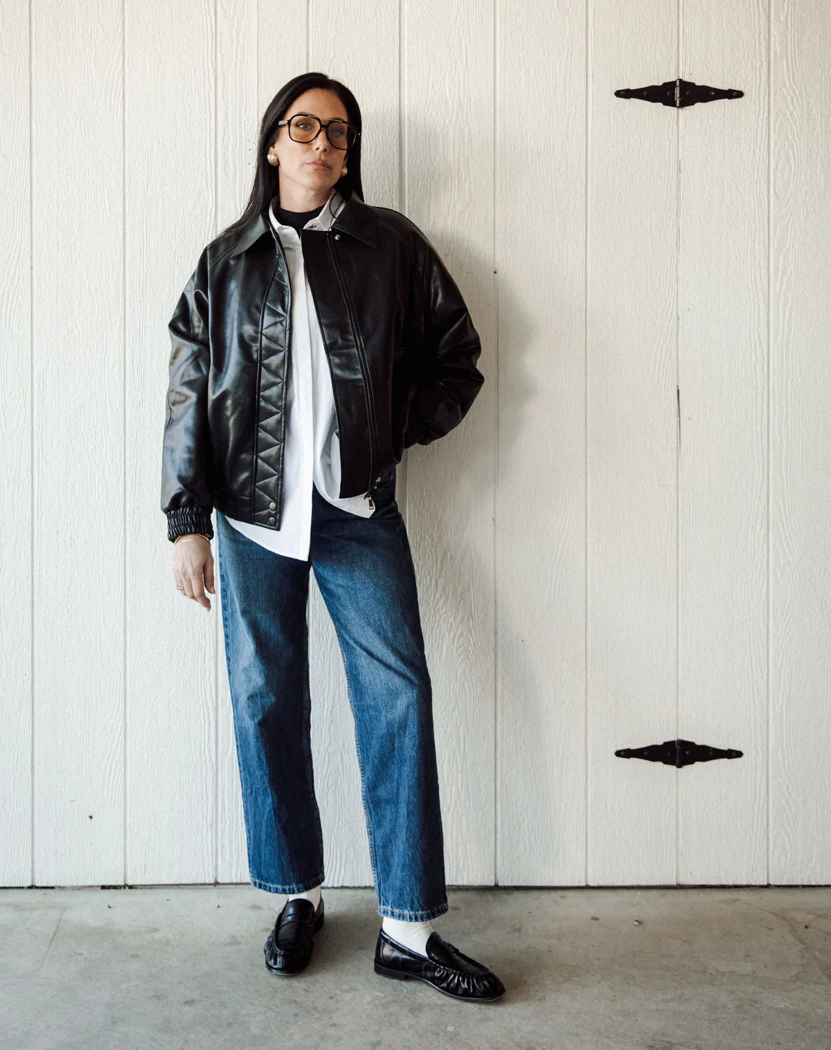 Brunette the Label Christine Vegan Leather Bomber