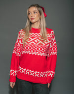 Load image into Gallery viewer, Brunette the Label Fair Isle Knit Sweater - Crimson
