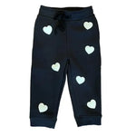 Load image into Gallery viewer, Brunette the Label Oversized Kids All Over Heart Oversized Jogger - Black
