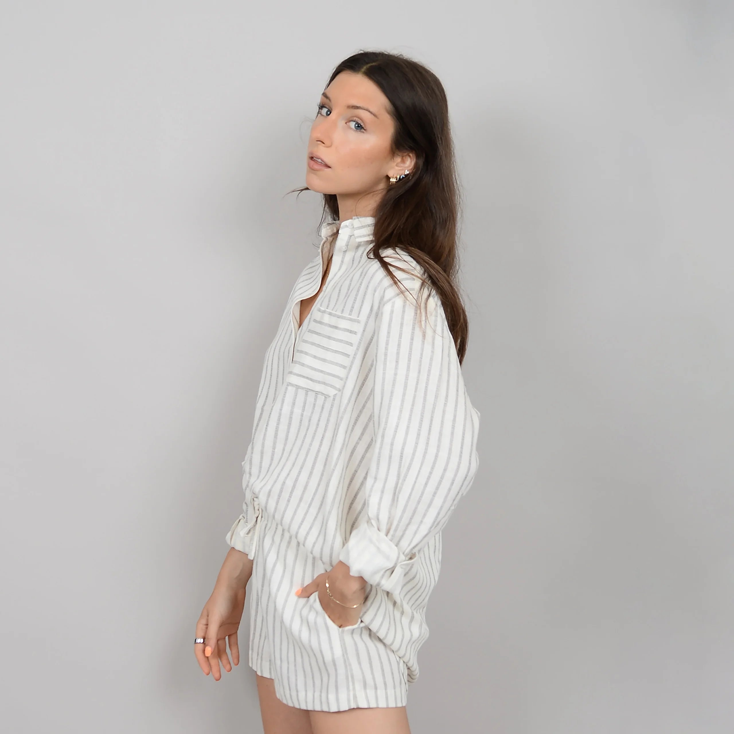 RD Style Shaya Linen Top - Cream