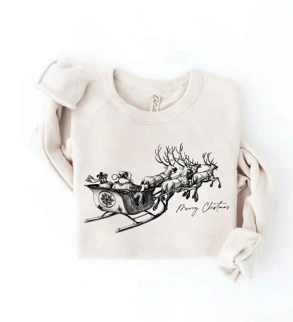 Merry Christmas Graphic Crewneck - Dove