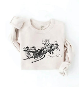 Merry Christmas Graphic Crewneck - Dove