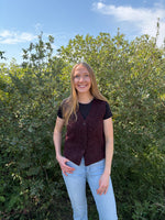 Load image into Gallery viewer, Sadie &amp; Sage Warm Cider Sweater Vest - Burgundy
