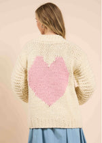Load image into Gallery viewer, Sadie &amp; Sage Heart You Cardigan - Ivory Pink
