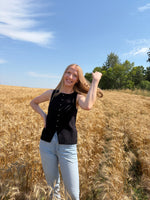 Load image into Gallery viewer, Sadie &amp; Sage Margaux Sweater Waistcoat - Black
