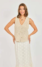 Load image into Gallery viewer, Sadie &amp; Sage Ashtin Cardi Vest - Taupe

