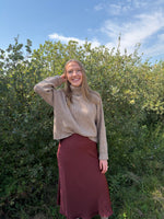 Load image into Gallery viewer, Sadie &amp; Sage Ceremony Midi Skirt - Dark Wine
