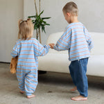 Load image into Gallery viewer, Roobear Striped Long Sleeve Romper
