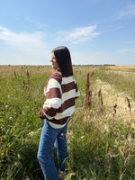 Load image into Gallery viewer, Brunette the Label Classic Rugby Polo - Cream &amp; Espresso
