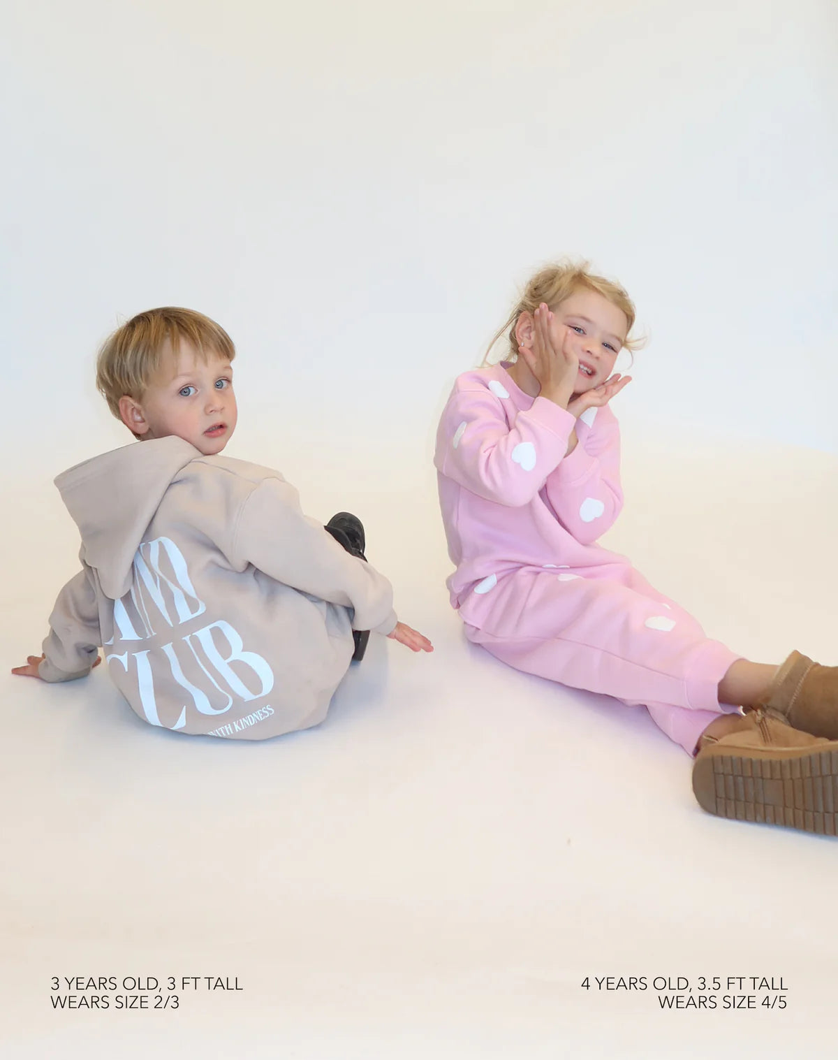 Brunette the Label Kids Big Sister Kind Club Hoodie - Oyster