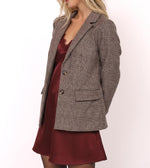 Load image into Gallery viewer, Sadie &amp; Sage Ambition Houndstooth Blazer - Dark Brown
