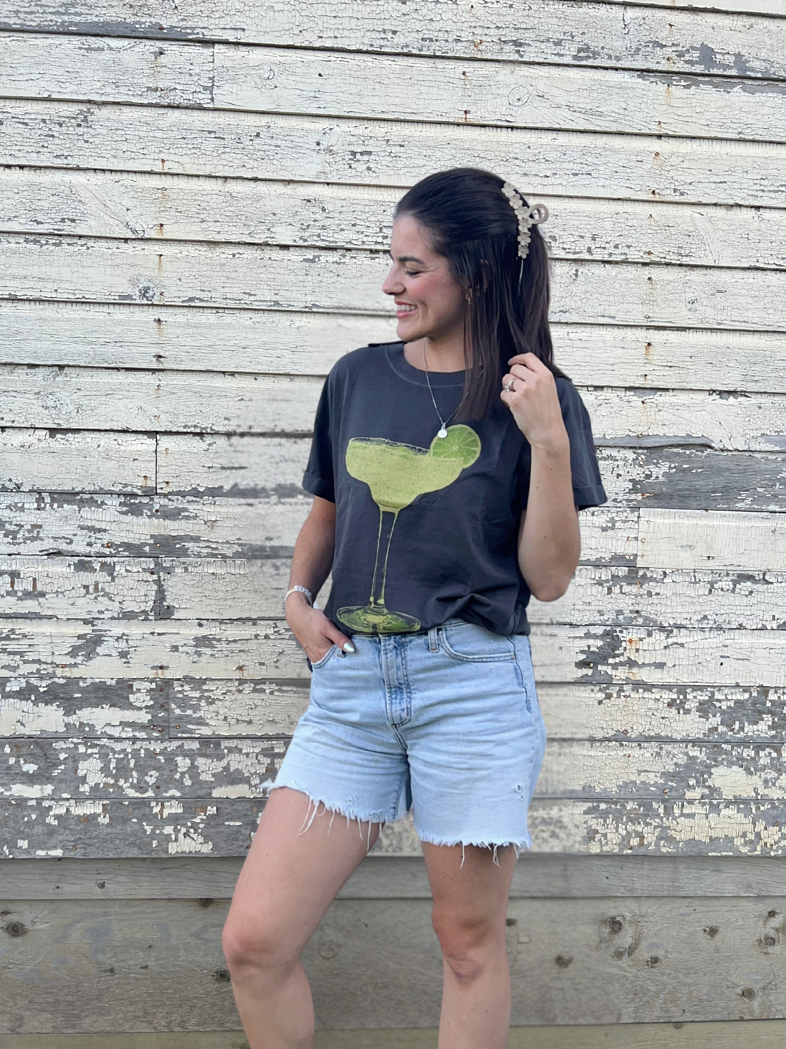 Girl Dangerous Margarita Boyfriend Tee - Vintage Black