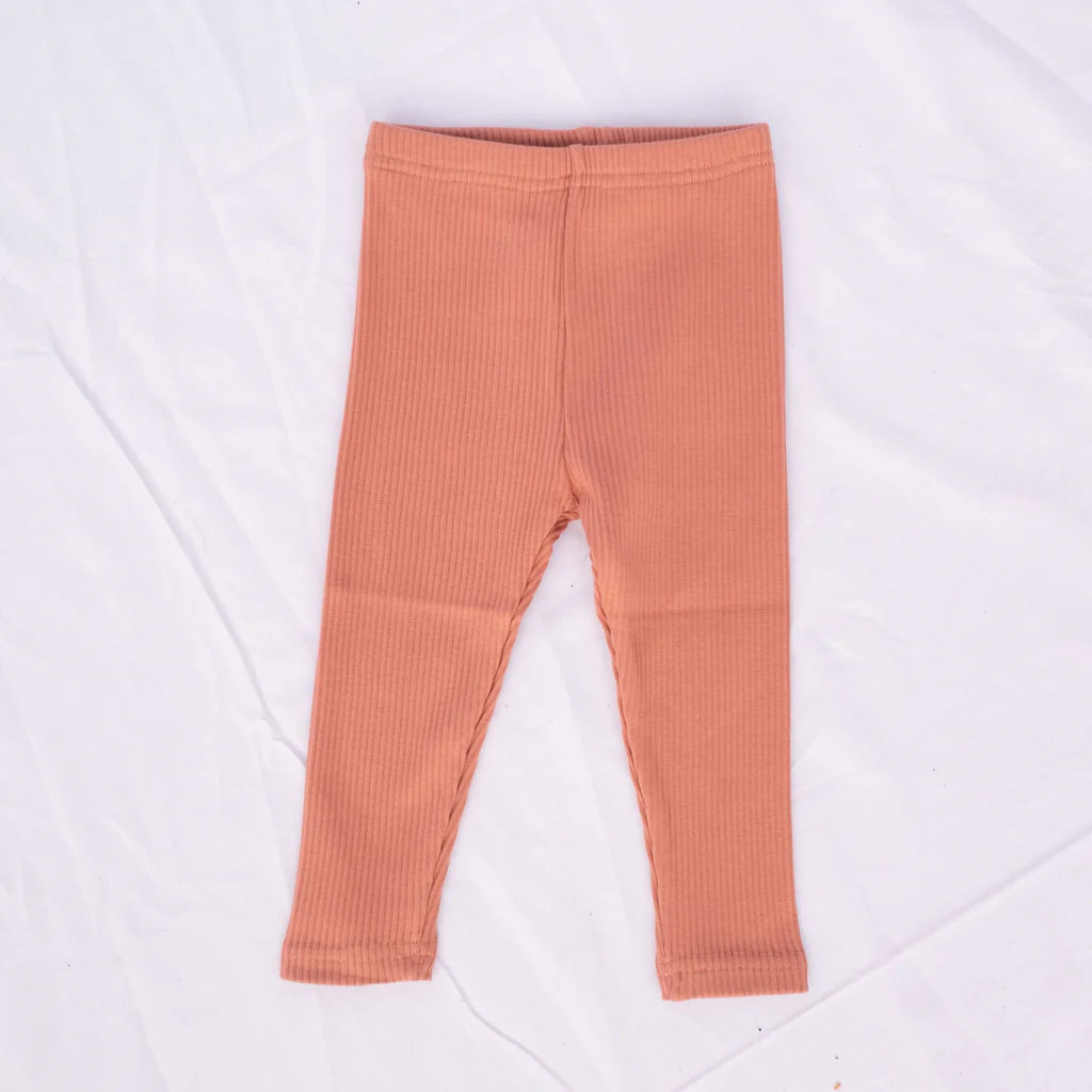 Roobear Ribbed Leggings - Fall Pink