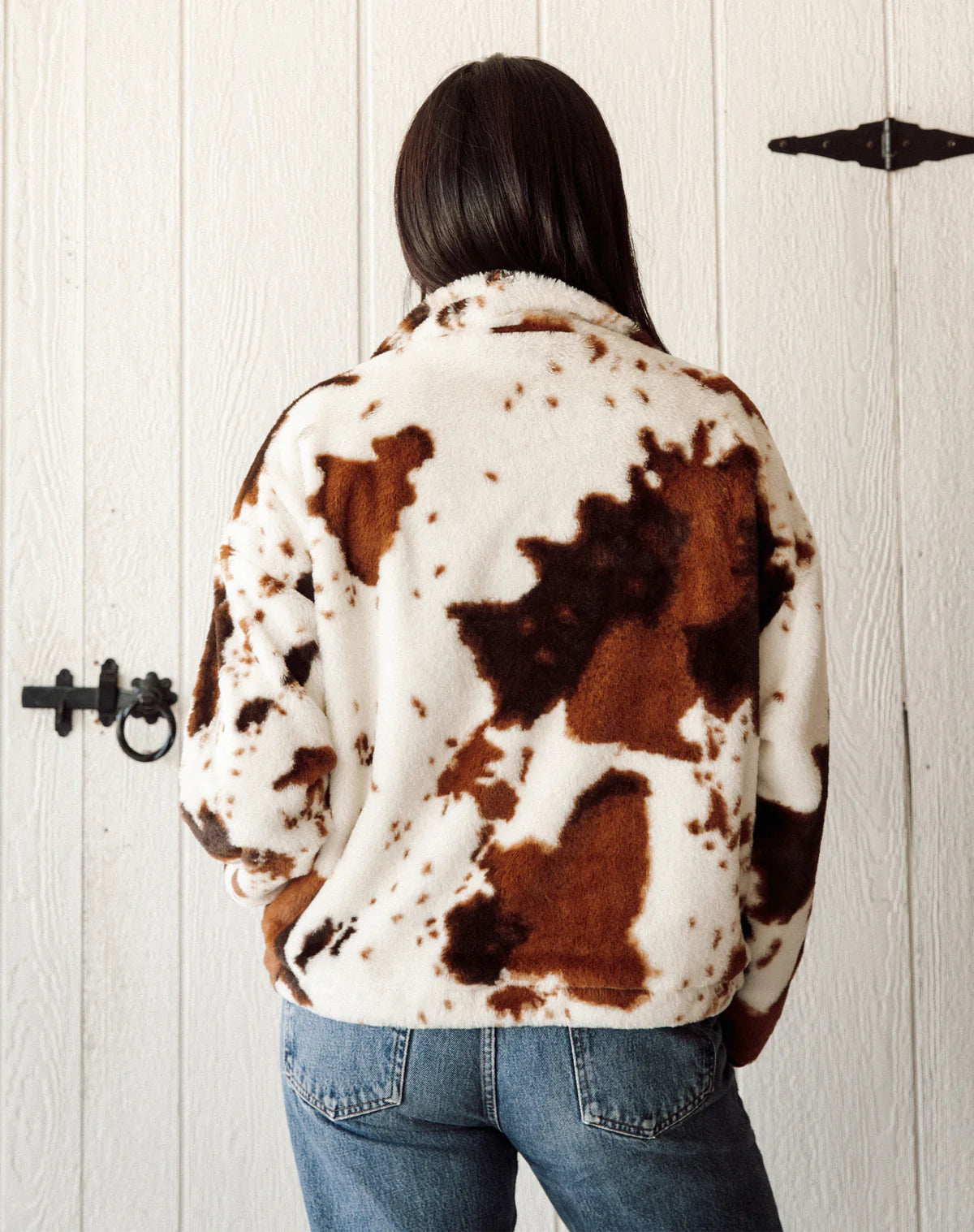 Brunette the Label Cowhide 1/2 Zip Sweater