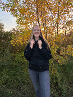 Load image into Gallery viewer, Brunette the Label All Over Horse Core Hoodie - Black
