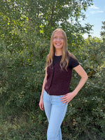 Load image into Gallery viewer, Sadie &amp; Sage Warm Cider Sweater Vest - Burgundy

