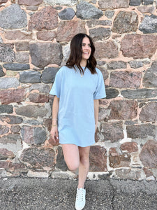 Brunette the Label Oversized Tee Dress - Denim Blue
