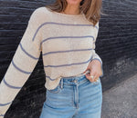 Load image into Gallery viewer, Sage the Label Taylor Striped Knit Sweater - Ivory
