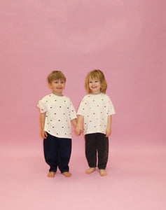 Brunette the Label Kids All Over Heart Boxy Tee - Black Hearts
