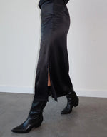 Load image into Gallery viewer, Brunette the Label Satin Maxi Skirt - Black
