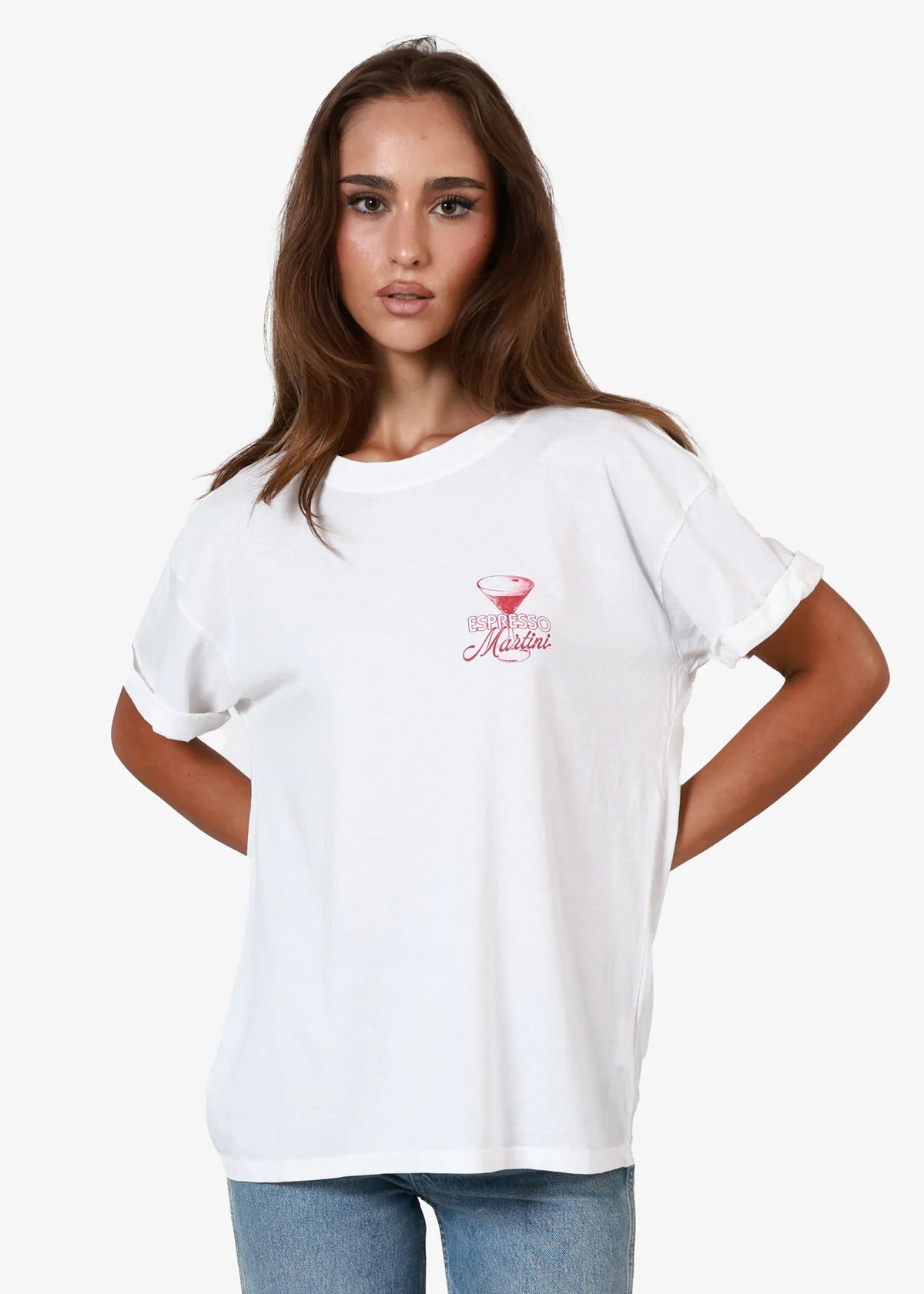 Girl Dangerous Espresso Martini Boyfriend Tee - White