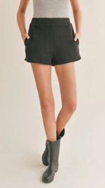 Load image into Gallery viewer, Sadie &amp; Sage Pastime Textured Terry Shorts - Black
