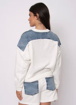 Load image into Gallery viewer, RD Style Lucie French Terry &amp; Denim Pullover
