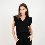Load image into Gallery viewer, RD Style Arie Gauze Flared Sleeve Top - Black
